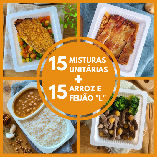 Pacote 15 Misturas Unitárias + 15 Arroz e Feijão L